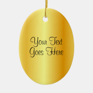 Handwritten Script Template Gold Metallic Look Ceramic Tree Decoration