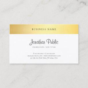 Handwritten Script Template Modern Elegant Gold Business Card