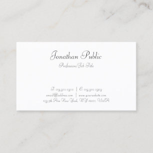 Handwritten Script Text Minimalist Modern Template Business Card