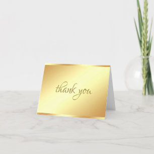 Handwritten Script Text Thank You Gold Template