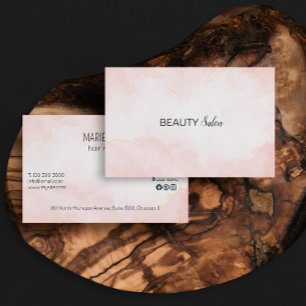 Handwritten Script Typography Rose Gold Black Text Business Card