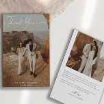 Handwritten Script Wedding 2-Photo  Thank You Card<br><div class="desc">This 2-photo design features elegant handwritten calligraphy Thank You script,  against your beautiful picture.  Easily customised with your personal details and photos on the front and back.</div>