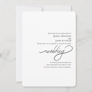 Handwritten Script Wedding Elegant Modern Wedding Invitation