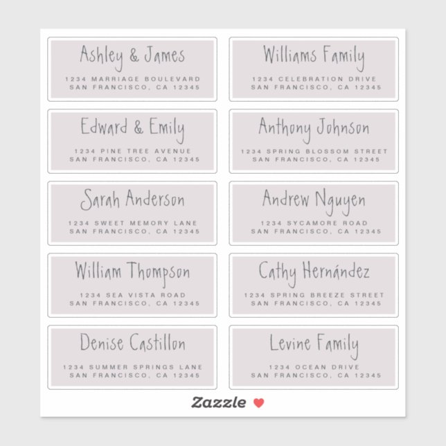 Handwritten Script Wedding Guest Address Labels (Sheet)