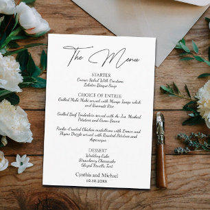 Handwritten Script Wedding Menu