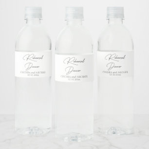 Handwritten Script Wedding Rehearsal Dinner Water Bottle Label