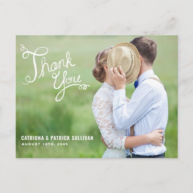 HANDWRITTEN SCRIPT | WEDDING THANK YOU POSTCARD (Front)