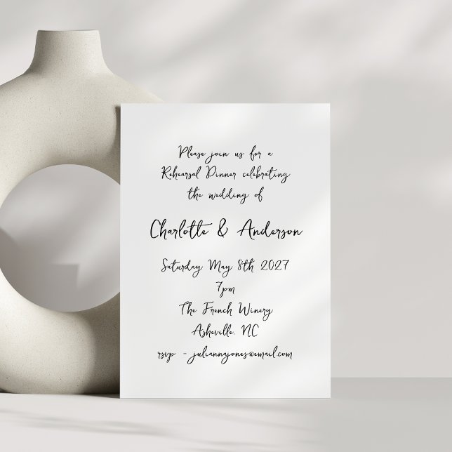 Handwritten Script Whimsy Quirky Rehearsal Party Invitation (Creator Uploaded)