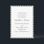 Handwritten Script Whimsy Sage Green Wedding Invitation<br><div class="desc">A soft and refined wedding invitation featuring a delicate scalloped border and romantic script typography. Perfect for couples planning a classic or formal celebration with a modern twist. This understated design brings together timeless charm and contemporary simplicity,  making it easy to personalize for your special day.</div>