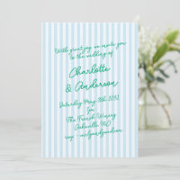 Handwritten Script Whimsy Stripes Quirky Wedding