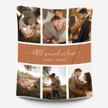 Handwritten Script with Names 6-Photo<br><div class="desc">Handwritten Script "All we need is love" with Names 6-Photo Fleece Blanket. Add 6 large,  good quality photos to this modern,  stylish fleece blanket,  featuring the text "All we need is love" in an elegant handwritten script.</div>