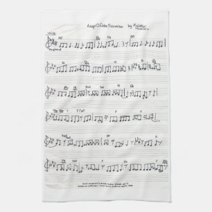 Handwritten Sheet Music kitchen dish towel
