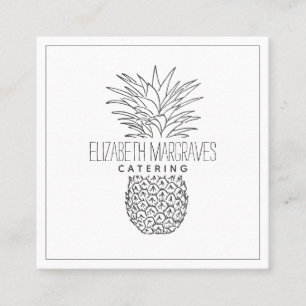 Handwritten Signature Pineapple Catering Square Business Card