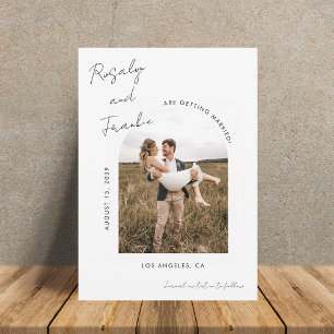 Handwritten Signature Script Boho Photo Wedding Save The Date