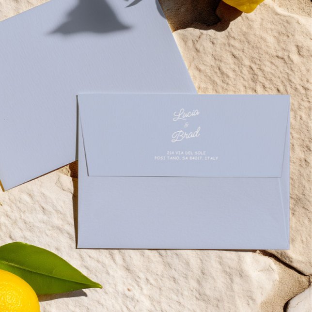Handwritten Simple Minimalist Blue Wedding Envelope (Handwritten Simple Minimalist Blue Wedding Envelope)