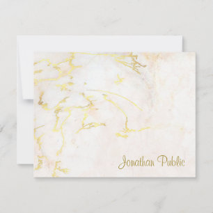 Handwritten Template Gold Script Text Marble