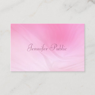 Handwritten Text Modern Elegant Pink Template Business Card