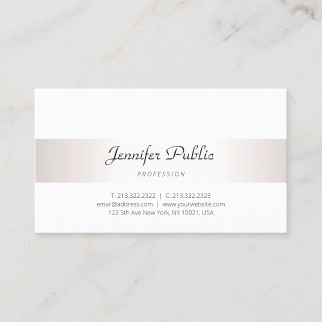 Handwritten Text Modern Elegant Simple Template Business Card (Front)