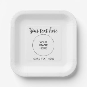 Handwritten Text Name Picture Image White Template Paper Plate