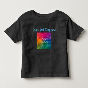 Handwritten Text Upload Your Own Image Photo Black Toddler T-Shirt