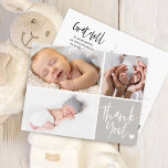 Handwritten Thank You Birth Announcement Photos Postcard<br><div class="desc">Handwritten thank you with photo collage baby birth announcement postcard for a boy or girl. Message me if you need assistance or have any special requests.</div>