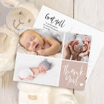 Handwritten Thank You Birth Announcement Photos Postcard<br><div class="desc">Handwritten thank you with photo collage baby birth announcement postcard for a boy or girl. Message me if you need assistance or have any special requests.</div>