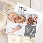 Handwritten Thank You Birth Announcement Photos Postcard<br><div class="desc">Handwritten thank you with photo collage baby birth announcement postcard for a boy or girl. Message me if you need assistance or have any special requests.</div>