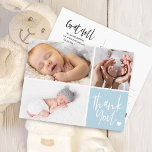 Handwritten Thank You Birth Announcement Photos Postcard<br><div class="desc">Handwritten thank you with photo collage baby birth announcement postcard for a boy or girl. Message me if you need assistance or have any special requests.</div>