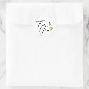 handwritten Thank You elegant love wedding Classic Round Sticker