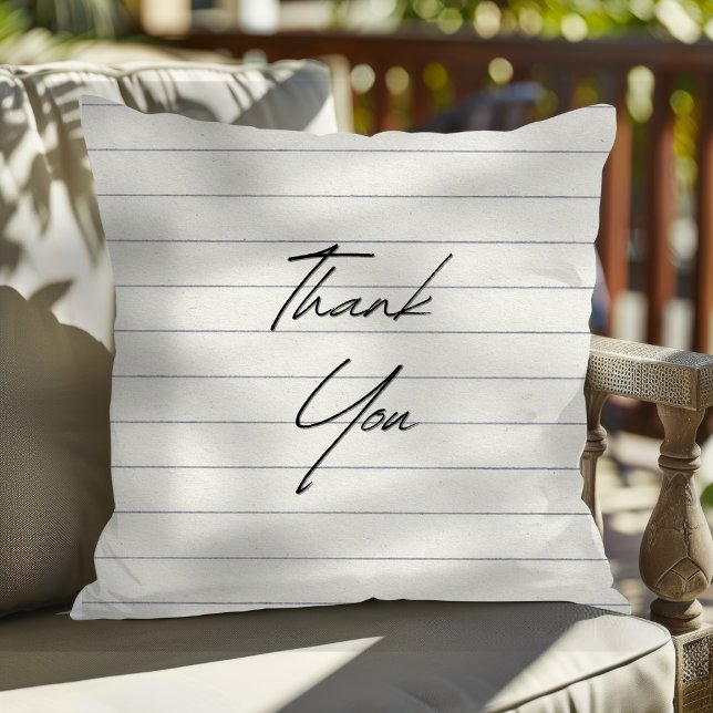 Handwritten Thank You Lined Paper  Cushion (Creator Uploaded)