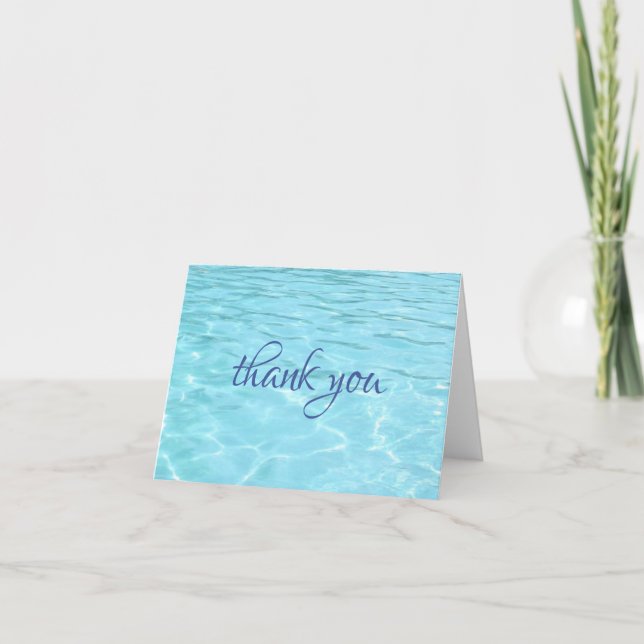 Handwritten Thank You Modern Aqua Template (Front)