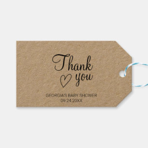 Handwritten Thank You Tags with Rustic Kraft Desig