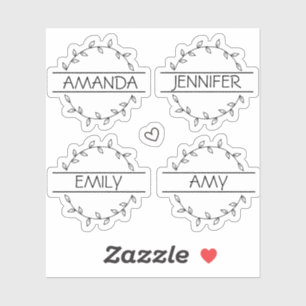 Handwritten Transparent Floral Personalised Name
