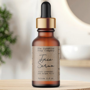Handwritten Typed Look Kraft Dropper Bottle Label