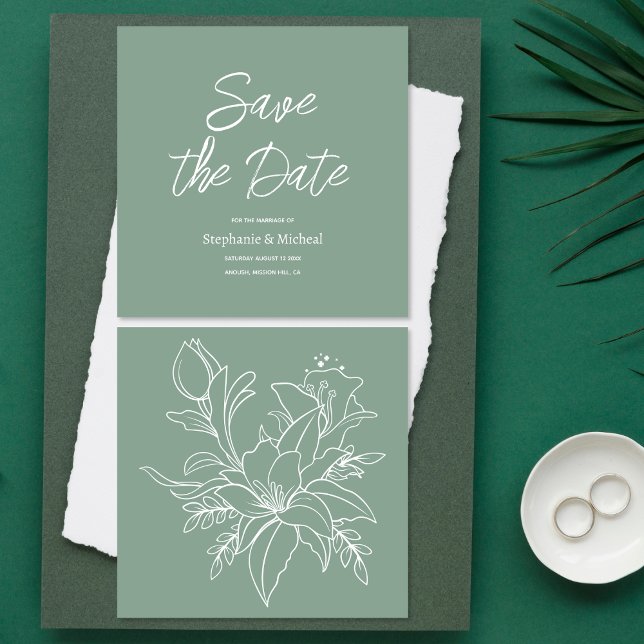 Handwritten typography - Mint Green wedding  Save The Date (Creator Uploaded)