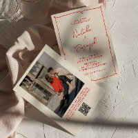 Handwritten Vintage Colourful Photo QR Code Weddin