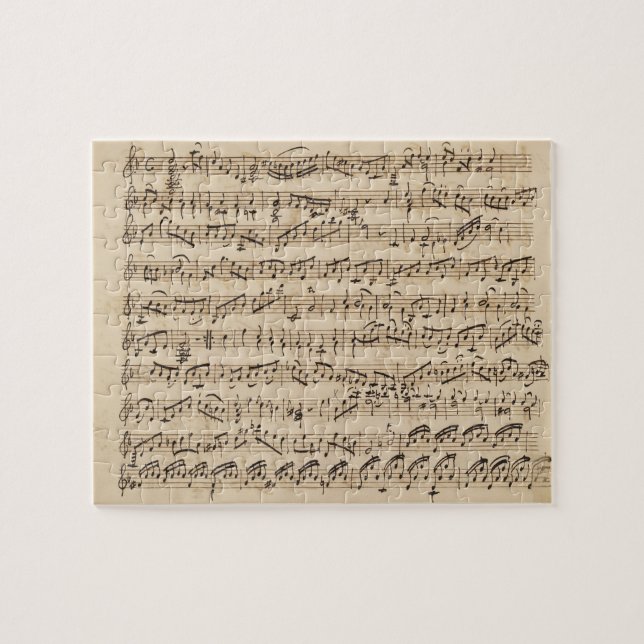 Handwritten Vintage Sheet Music Puzzle (Horizontal)