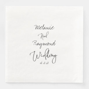 Handwritten Wedding 8" Square Dinner Napkins