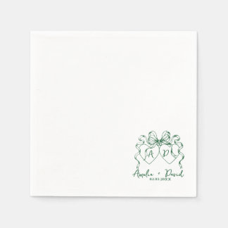 Handwritten Wedding heart love, Personalised Napkin