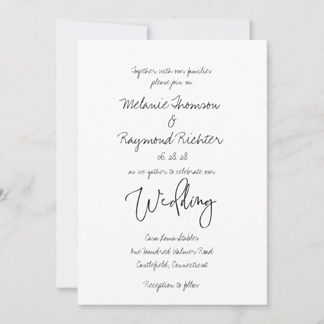 Handwritten Wedding Invitation (Front)