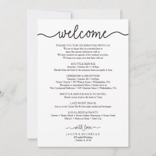 Handwritten Wedding Itinerary - Wedding Welcome