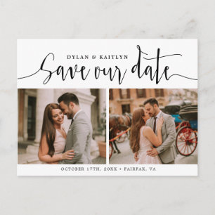 Handwritten Wedding Save Our Date Postcard