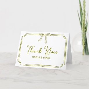 Handwritten Wedding Thank You Cards Elegant Bow 