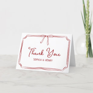 Handwritten Wedding Thank You Cards Elegant Bow