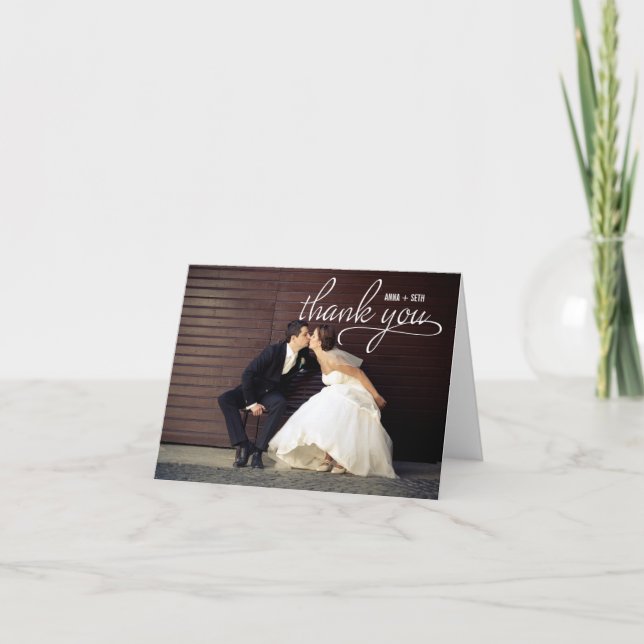 HANDWRITTEN Wedding Thank You Photo Card (Front)