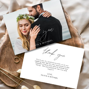 Handwritten Wedding Thank You Photo Minimalist