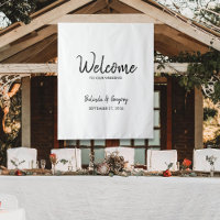 Handwritten Welcome To Our Wedding Fabric Sign