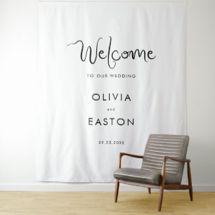 Handwritten Welcome To Our Wedding Sign Tapestry