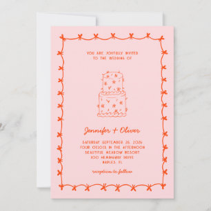 Handwritten Whimsical Colorful Wedding Invitation