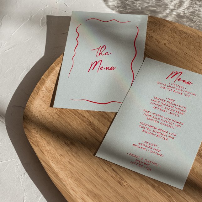 Handwritten Whimsical Colourful Modern Wedding Men Menu (Creator Uploaded)
